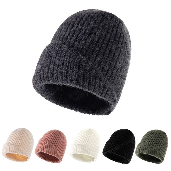 

fashion knitted hats boy brim design solid color skullcap winter warm cotton soft ear protection women men knit beanie cap, Blue;gray