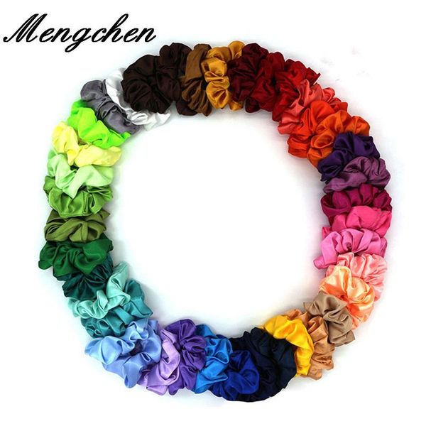 

5pcs solid color lady hair scrunchies ring elastic hair bands sports dance accessories cloth soft charming hairband