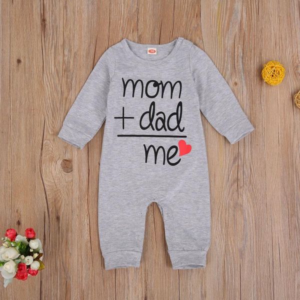 

newborn romper toddler letter printed casual style long sleeve round neck jumpsuit baby boy girl clothes gray, Blue