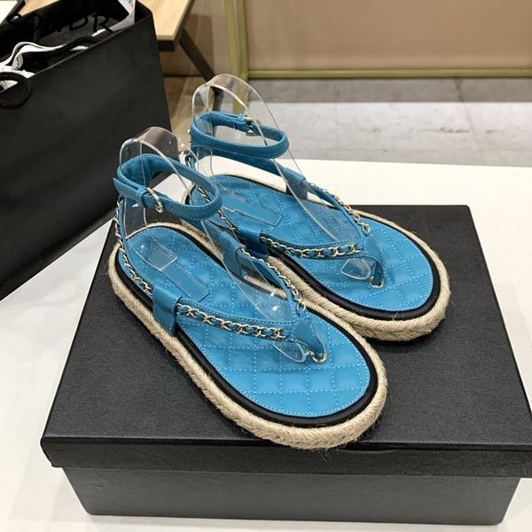 

sandals women rope braided chain strappy ladies summer thick sole platform shoes flip flop beach gladiator 2021, Black