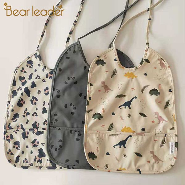 

bear leader toddler baby cartoon print bibs born girls boys lovely cute pattern burp cloths infant fashion kids accessories 210708
