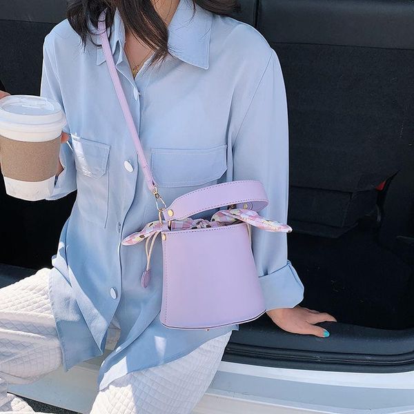 

korean style high-quality bag for women small fashion 2021 crossbody handbag solid color bucket women's shoulder messenger bags xtxtu, Red;black