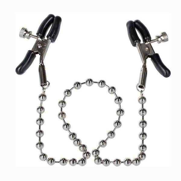 Articoli per massaggi Catena di perline Morsetti per capezzoli in metallo Clip Flirtare Kit bondage Schiavo Bdsm Giocattoli Morsetti per il seno Giocattoli sexy per le donne Accessori esotici