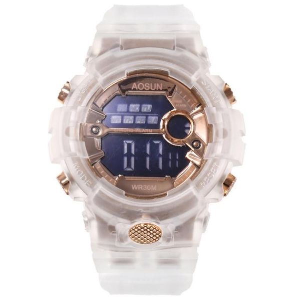 

wristwatches electronic waterproof students watches campaign korean version simple leisure junior high school trend, Slivery;brown