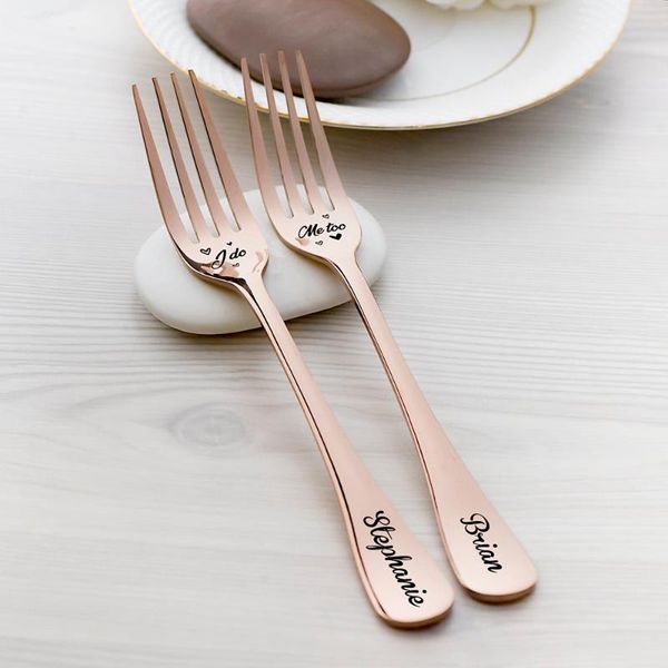 

other event & party supplies personalized forks with a custom last name and date,custom anniversary,wedding favors gifts for couples