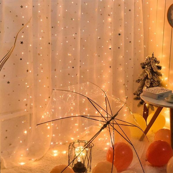 

strips copper wire led string lights holiday lighting fairy party wedding curtain usb light with remote control