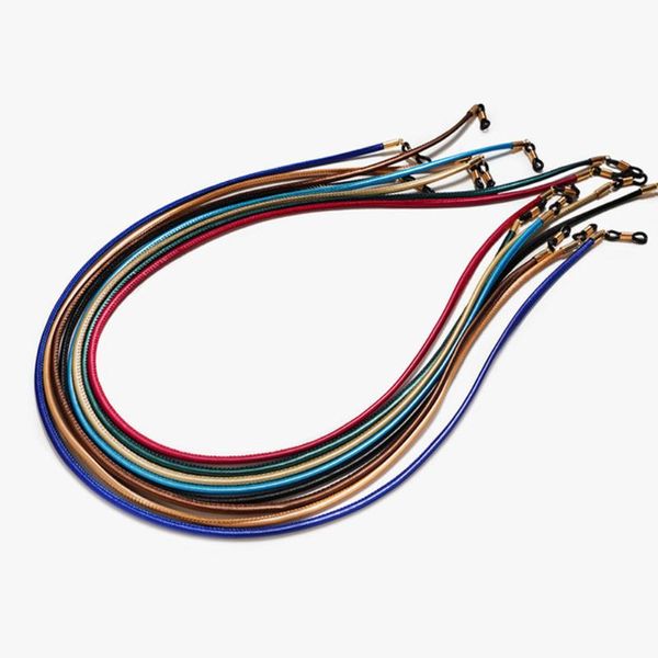 

sunglasses frames pu leather glasses strap anti-slip chain string spectacle rope lanyard thick band cord, Silver