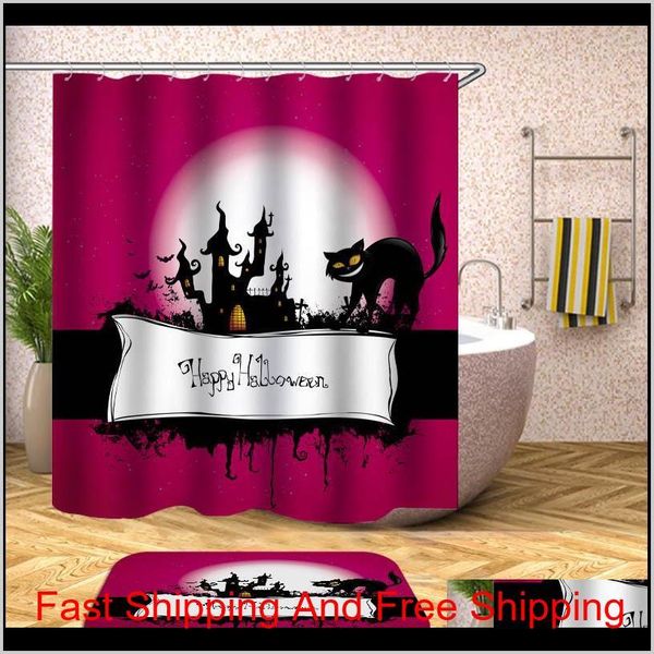 

halloween shower curtain horror ghost pumpkin moon bathroom shower curtain waterproof polyester fabric with 12 qylfst sports2010