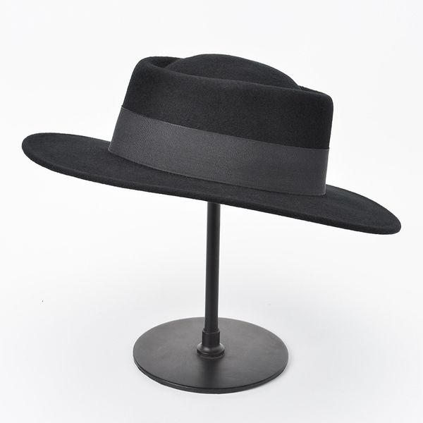 

2021 new women winter 100% hats wool fedoras sio0, Blue;gray