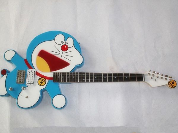 

anamorphic doraemon children's electric guitar robotic cat behind the string