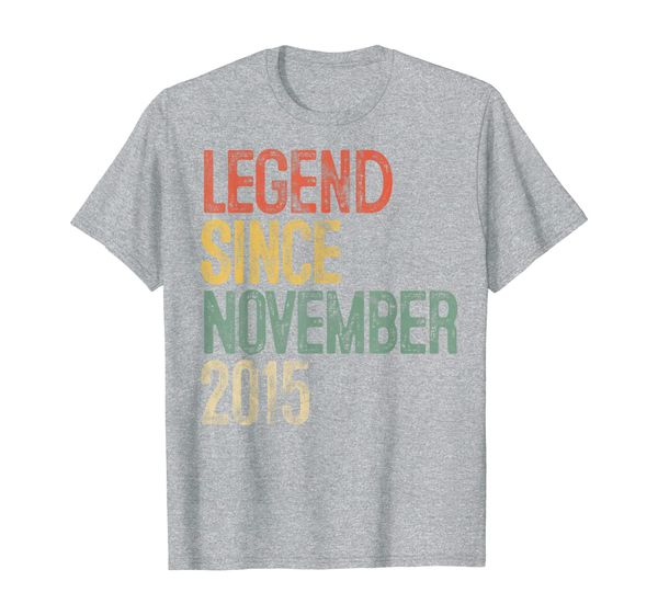 

fun legend since november 2015 4th birthday gift 4 year old t-shirt, White;black