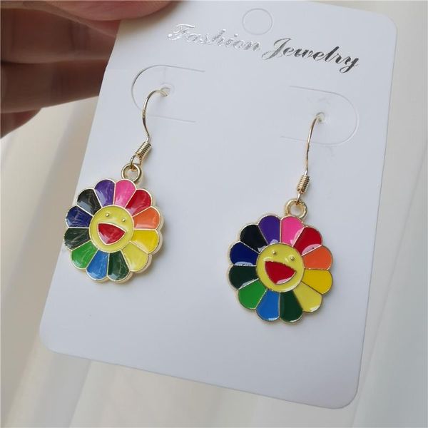 

dangle & chandelier cartoon cute resin earrings colorful sunflower metal drop for girls women children birthday gift lovely jewelry, Silver