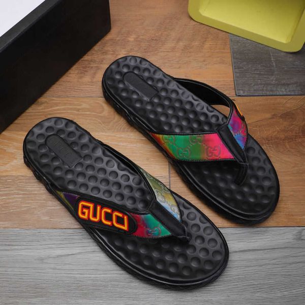 

high version men's shoes slippers fashion korean herringbone sandals soft soled casual trend beach zlh, Black