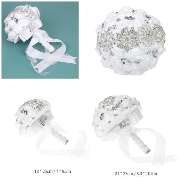

decorative flowers & wreaths bouquet rose with artificial pearls decorated for bride wedding supplies