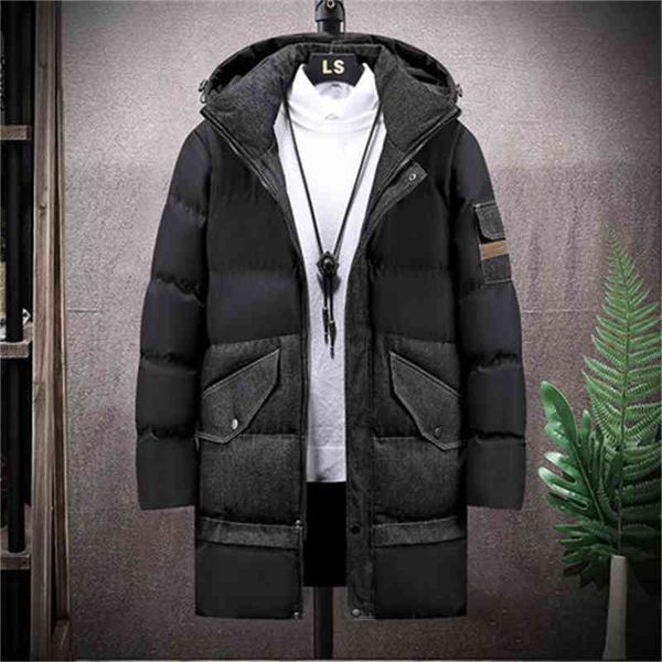 

medium length winter thickened brand plus fat size loose tooling men's cotton padded et, Black