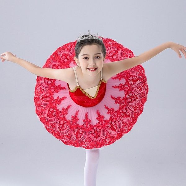 

red velvet professional ballet pattern boy swan lake ballet costume girl pancake chart ballet dancer, Black;red
