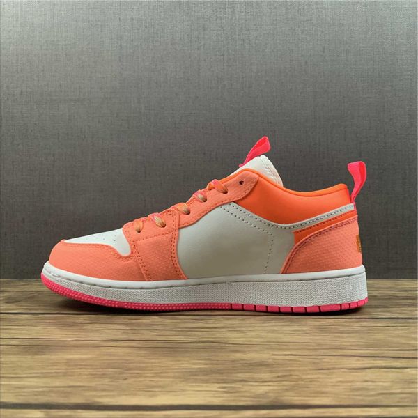 

womens i 1 low utility basketball shoes jumpman 1 white pink sports sneakers ship with size