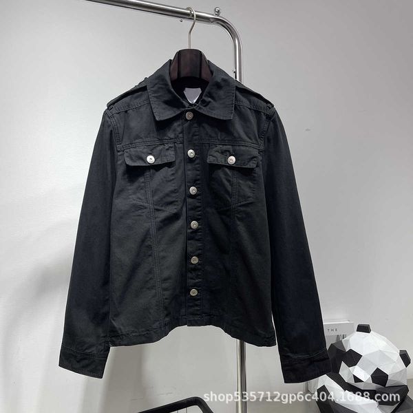 

women's 2022 new brand spring and autumn pure black fashion versatile shirt cowboy casual coat batch, Black;brown