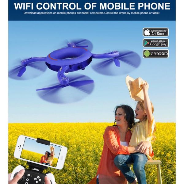 

x48-1 circle wifi fpv 30w camera rc drone 2.4g folding rotate dimension maintenance fixed height round rc quadcopter