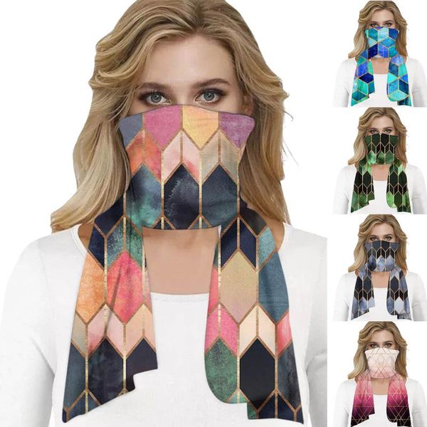 

landscape face mask sun protection scarf hair neck shawls and wraps female bandana scarves accessories #t1p, Blue;gray