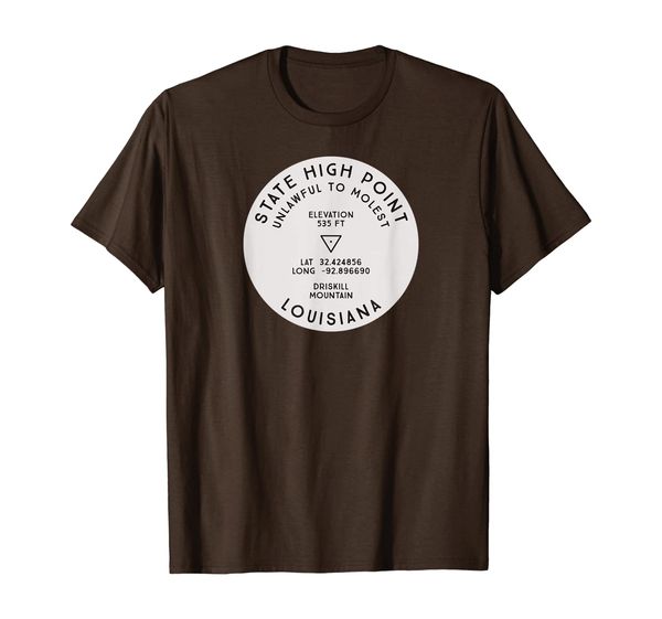 

state high point louisiana driskill mountain hiking gift t-shirt, White;black