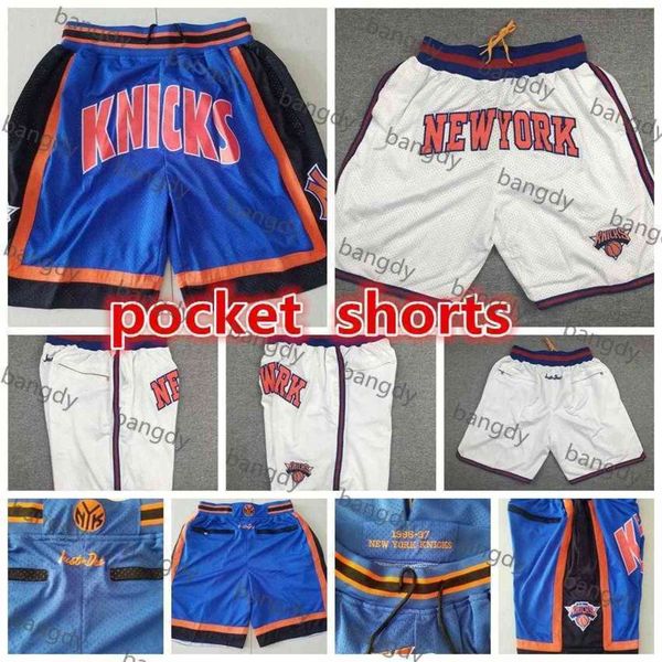 

just don kristaps porzingis patrick ewing hip pop pocket pants training gym authentic running classic embroidery stitched basketball, White;black