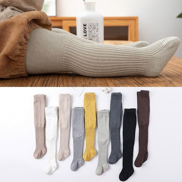 

new baby autumn winter tights solid color toddler kids stockings baby girl boy knitted cotton warm pantyhose, Blue