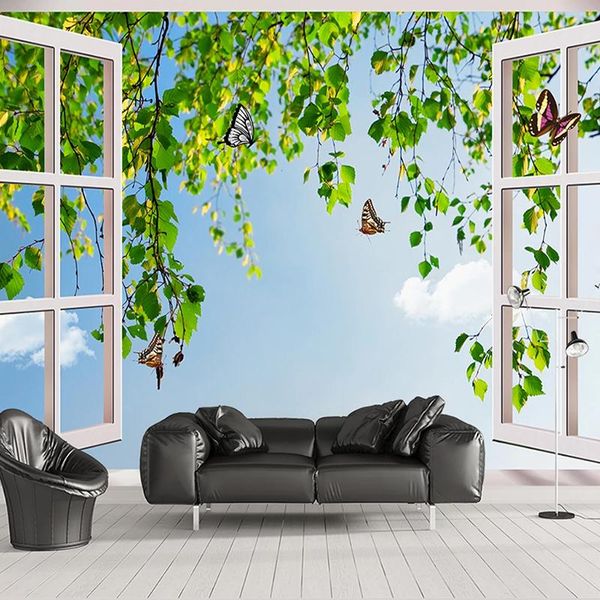 

wallpapers custom mural wallpaper modern nature landscape 3d stereo window wall paper living room tv restaurnt background stickers
