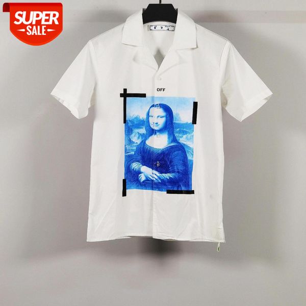 

mona lisa portrait casual pattern printing loose batch #193t, White;black