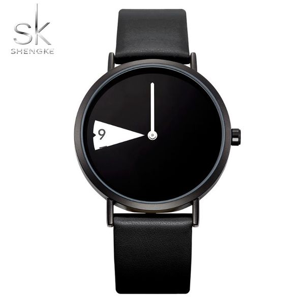 

wristwatches shengke fashion luxury brand watches women yellow & black leather ladies quartz watch woman clock, Slivery;brown