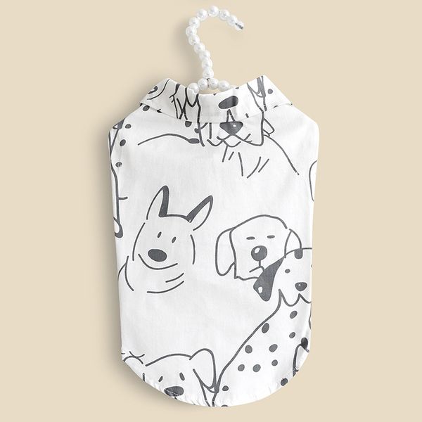 

dog cloth summer fashion lovely black and white printed cat small dog pet products
