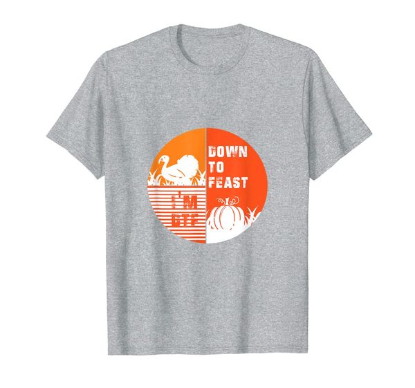 

cool fall basic pumpkin and turkey i'm down to feast t-shirt, White;black