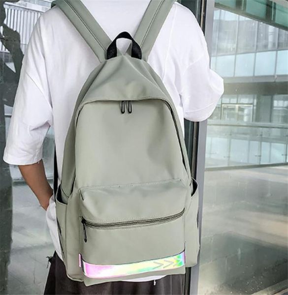 

backpack trendy reflective large capacity korean version simple schoolbag fashion casual boy