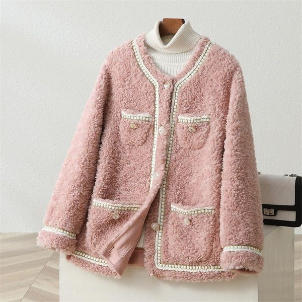 

women's fur & faux 2021 winter patchwork women coat loose ladies outerwear fashion casual thicken female parkas t1424, Black