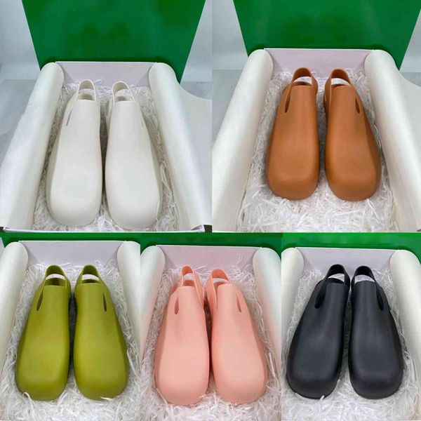

designers waterproof women sandals matte rubber slip-on booties slingback strap platform rain boots brand candy colors casual shoes 35-40, Black