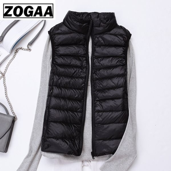 

zogaa autumn women's short vest jacket sleeveless portable office lady women vests coat winter warm liner waistcoat female 201125, Black;white