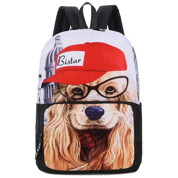 

backpack canvas casual fashion shoulder bag men and women printed animal pattern computer middle school student