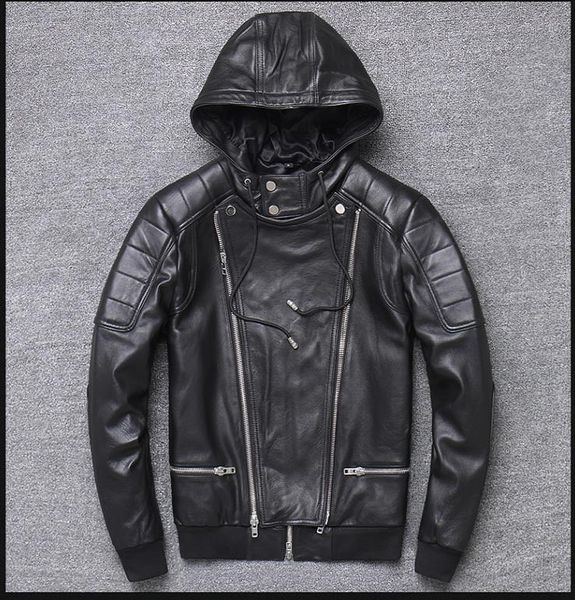 

men's leather & faux .wholesales.men plus size sheepskin jacket.daily casual soft genuine coat.black fashion cloth