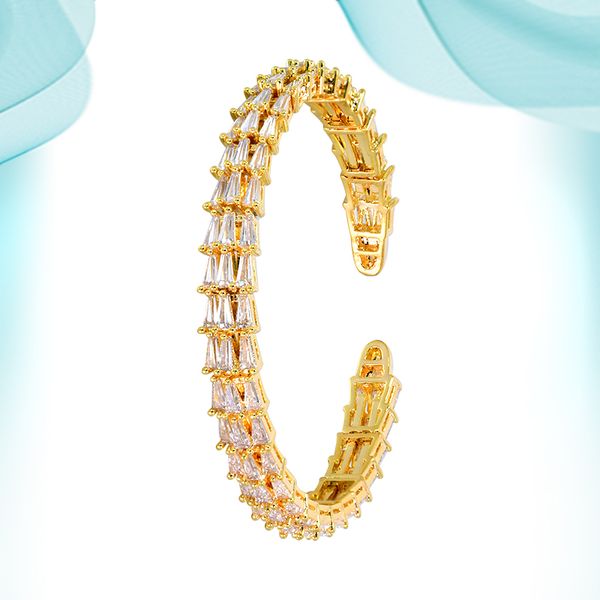 

zircon wide hand bracelets double row diamond thin bangles customized for women indian punk style fashion simple accessories luxury jewelry, Black
