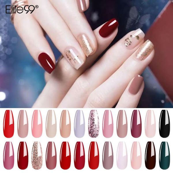 

nail art kits elite99 6pcs/set 10ml lavender gel polish kit soak off uv led luminous rose gold semi-permanent enamel manicure set
