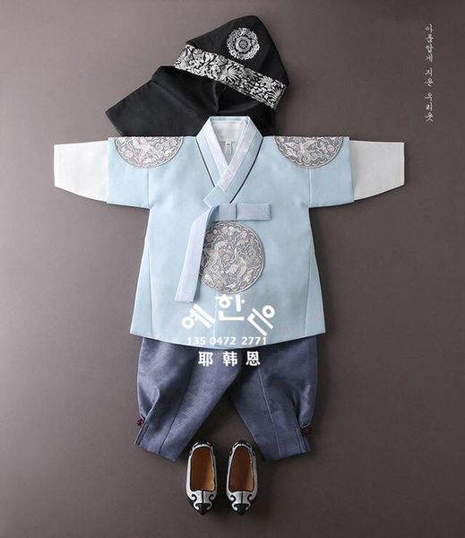 

ethnic clothing boy's hanbok children's first year banquet national traditional costume, Red