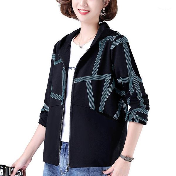 

women's jackets women hoodies jacket autumn short coat middle-aged female loose big size overcoat cardigan 4xl a216, Black;brown