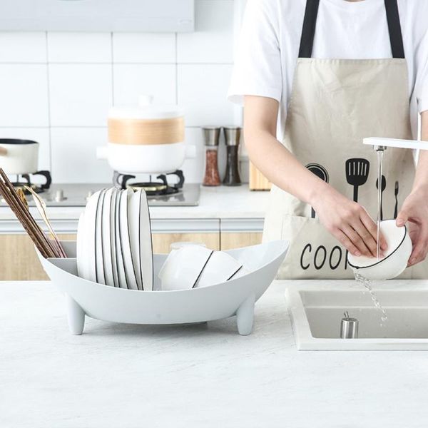 

storage bottles & jars drain dish rack multifunctional kitchen plastic tableware box household plate bowl