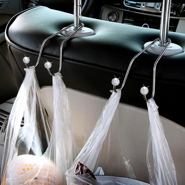 

interior decorations multi-functional rhinestone auto car seat headrest hanger bag hook holder diamond bling accessories