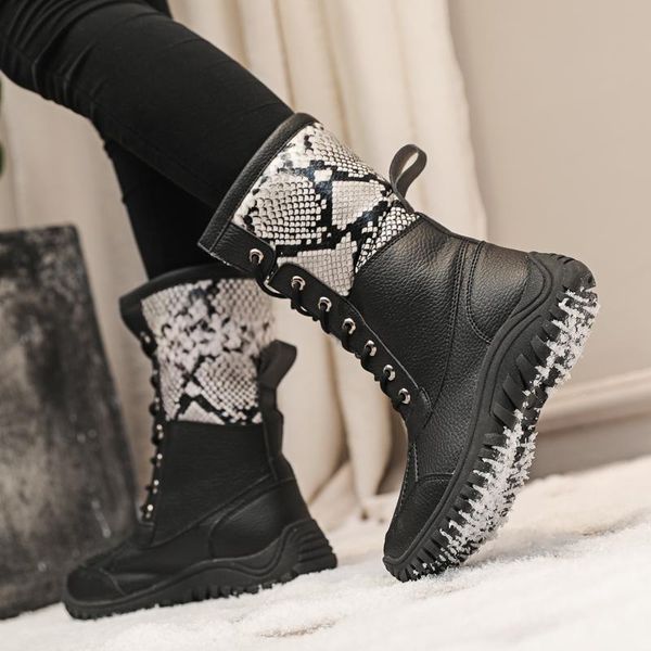 

boots rubber hard-wearing white ankle outdoor punk platform shoes chuncky gothic woman lights autumn footwear tennis, Black