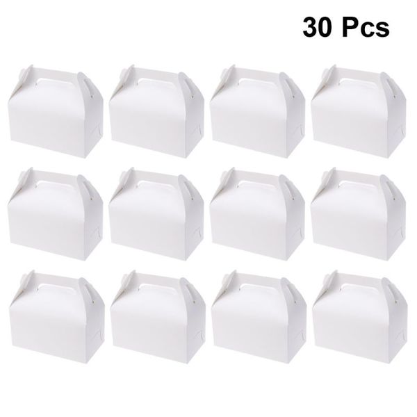 

30pcs ivory board treat box disposable meal prep containers candy cookies cake package wedding favor boxes diy gifts candy choco