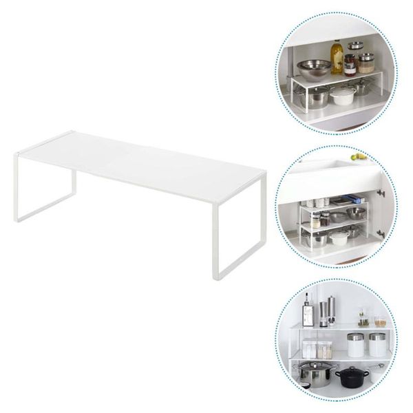 

hooks & rails 1pc kitchen storage shelf home shoes iron rack flexible cabinet white