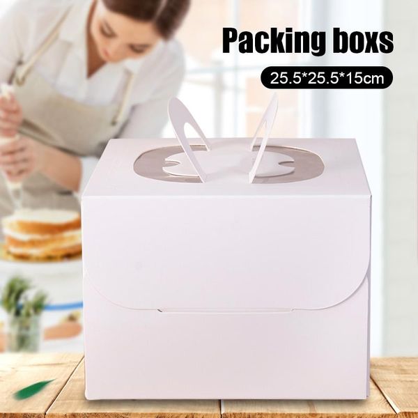 

new 8 inch white baking box european-style cake box pressing process hun