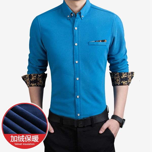 

5xl size big winter thermal of the blue velvet men shirts claret plush red blouse gold paisley printed men's luxury clothes 86zj, White;black