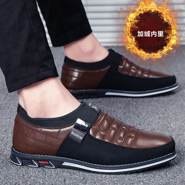 

leather men casual shoes 2021 brand mens loafers moccasins breathable slip on black driving shoes big size